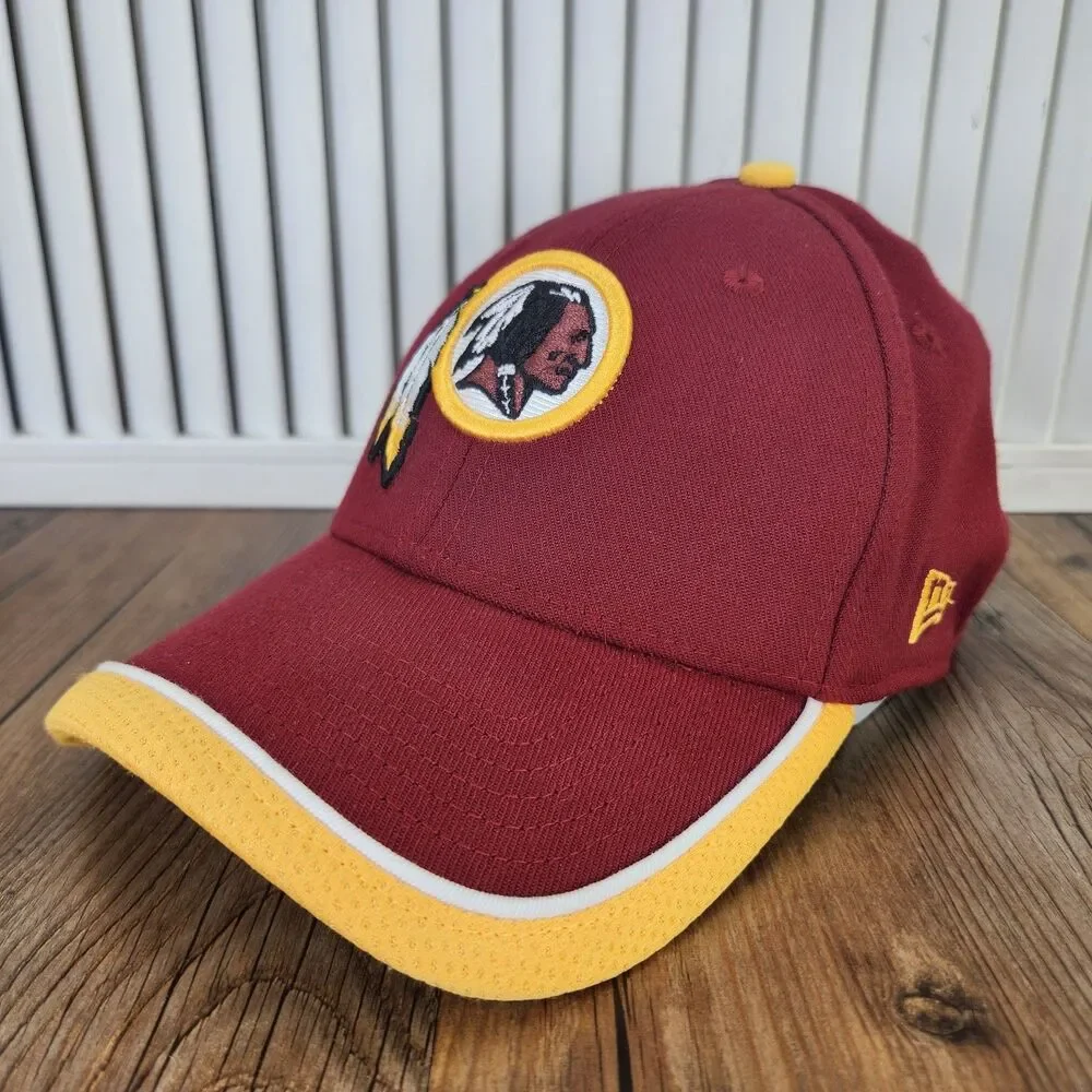 Washington Redskins New Era 39thirty Fitted S/M Hat Cap Burgundy Gold NFL Sports